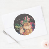 Donkere Roos Botanische Fete Weddenschap Ronde Sticker (Envelop)