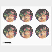 Donkere Roos Botanische Fete Weddenschap Ronde Sticker (Vel)