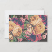 Donkere Roos Botanische Fete Weddenschapskaart Kaart (Achterkant)