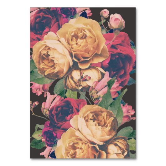 Donkere Roos Botanische Fete Wedding Table Nummers Kaart (Achterkant)