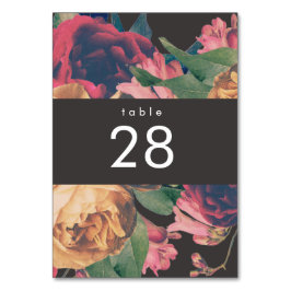 Donkere Roos Botanische Fete Wedding Table Nummers Kaart