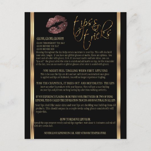 Donkere Roos Glitter Lip Instructies 2 Flyer (Achterkant)