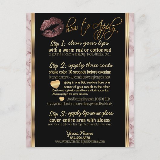 Donkere Roos Glitter Lip Marble Instructions 2 Flyer (Voorkant)