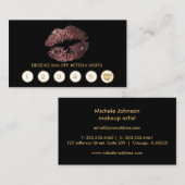 Donkere Roos Glitter Lips Loyalty-Kaarten - zwart Klantenkaartje (Voorkant / Achterkant)