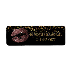 Donkere Roos glitter lips - orde herstellen Etiket