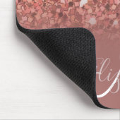 Donkere Roos Gold Glitter Bling Personated Muismat (Hoek)