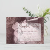 Donkere Roos Gold Glitter-foto Brunch & Bubble Kaart (Staand voorkant)