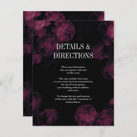 Donkere Roos Kaarten van de Wondenbruiloft (Voorkant / Achterkant)