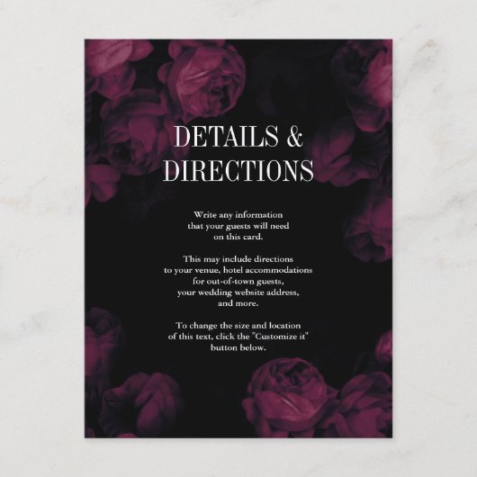 Donkere Roos Kaarten van de Wondenbruiloft (Voorkant)