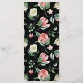 Donkere Roos | Lente Bloemen Bruiloftsmenu Menu (Achterkant)