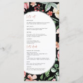 Donkere Roos | Lente Bloemen Bruiloftsmenu Menu (Voorkant)