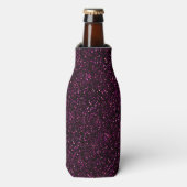 Donkere Roos Roze Posh Glitter Flesjeskoeler (Fles Voorkant)