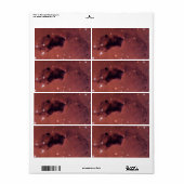 Donkere Roos Schaduw-stofwolken Etiket (Full Sheet)