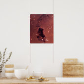 Donkere Roos Schaduw-stofwolken Poster (Keuken)
