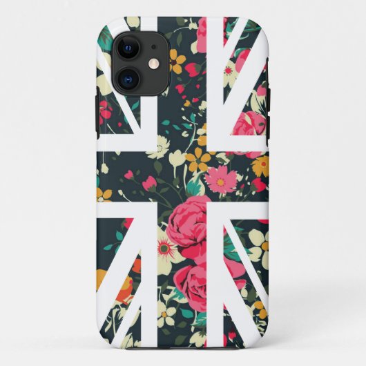 Donkere  Roos Union Jack British (UK) vlag Case-Mate iPhone Case (Achterkant)
