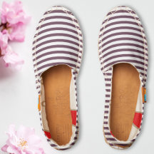 Donkere Roos Witte Strepen Mode Chic Cool Slip On