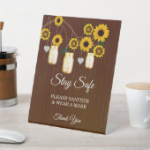 Donkere rotsgeel - Mason Jar Wedding Safety Reclamebord Met Voetstuk (Insitu)