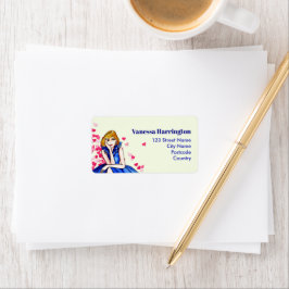 Donkere Royal Blue Cocktail Gown Mode Illustratie Etiket