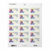 Donkere Royal Blue Cocktail Gown Mode Illustratie Etiket (Full Sheet)