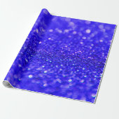 Donkere Royal Blue Glitter Design Cadeaupapier (Uitgerold)