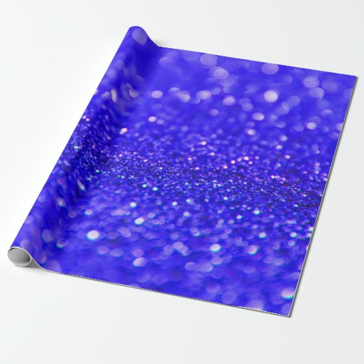 Donkere Royal Blue Glitter Design Cadeaupapier (Uitgerold)
