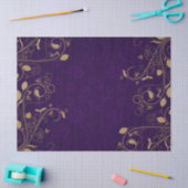 Donkere Royal Paars met Gold Scroll Decoupage Tissuepapier (Craft)
