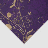 Donkere Royal Paars met Gold Scroll Decoupage Tissuepapier (Detail)