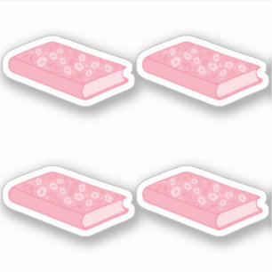 Donkere Roze BloemenBoeken Sticker