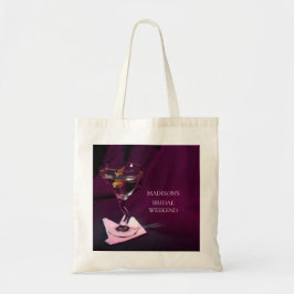 Donkere Roze Bruiloft Trouwweekend Martini  Tote Bag