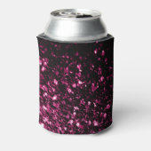 Donkere roze bruine glitter monogram blikjeskoeler (Blikje Achterkant)