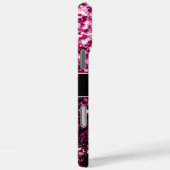 Donkere roze bruine glitter monogram Case-Mate iPhone case (Achterkant / Rechts)