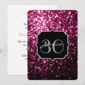 Donkere roze bruine glitter monogram kaart (Voorkant / Achterkant)