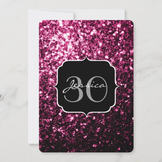 Donkere roze bruine glitter monogram kaart (Voorkant)
