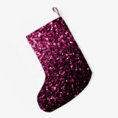 Donkere roze bruine glitter monogram kleine kerstsok (Achterkant (Hangend))