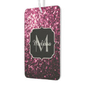 Donkere roze bruine glitter monogram luchtverfrisser (Links)