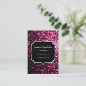Donkere roze bruine glitter monogram visitekaartje (Staand voorkant)