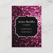 Donkere roze bruine glitter monogram visitekaartje (Voorkant)