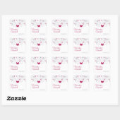 Donkere roze Butterfly Whimsy Weddenkers Vierkante Sticker (Vel)