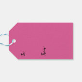 Donkere Roze Cadeaubijslage Cadeaulabel (Achterkant Horizontaal)