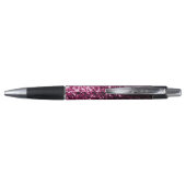 Donkere roze faux glanzend glitter sparkles person pen (Achterkant)