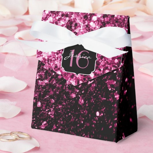 Donkere roze faux glanzend glitter sparkles Sweet Bedankdoosjes (Huwelijk)