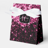 Donkere roze faux glanzend glitter sparkles Sweet Bedankdoosjes (Voorkant Zijde)