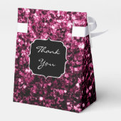 Donkere roze faux glanzend glitter sparkles Sweet Bedankdoosjes (Achterkant)