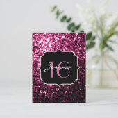 Donkere roze faux glanzend glitter sparkles Sweet  Briefkaart (Staand voorkant)