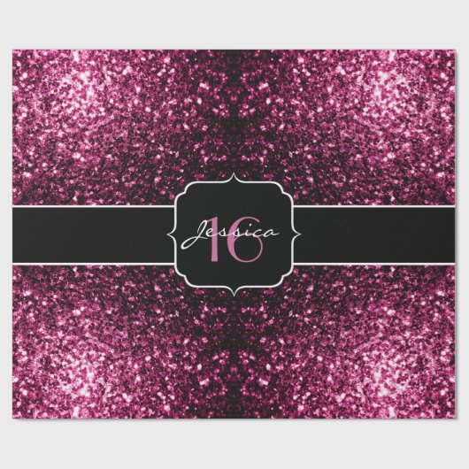 Donkere roze faux glanzend glitter sparkles Sweet  Cadeaupapier (Vlak)
