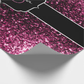 Donkere roze faux glanzend glitter sparkles Sweet  Cadeaupapier (Hoek)