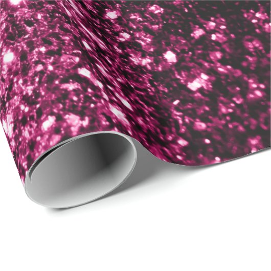 Donkere roze faux glanzend glitter sparkles Sweet  Cadeaupapier (Rol Hoek)