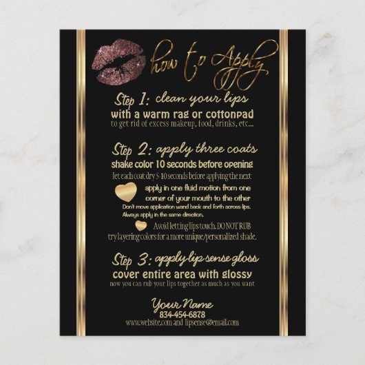 Donkere Roze Glitter Lip Instructies 2 Flyer (Voorkant)