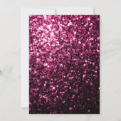 Donkere roze glitter sparkles Invite personalisere Kaart (Voorkant)