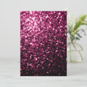 Donkere roze glitter sparkles Invite personalisere Kaart (Staand voorkant)